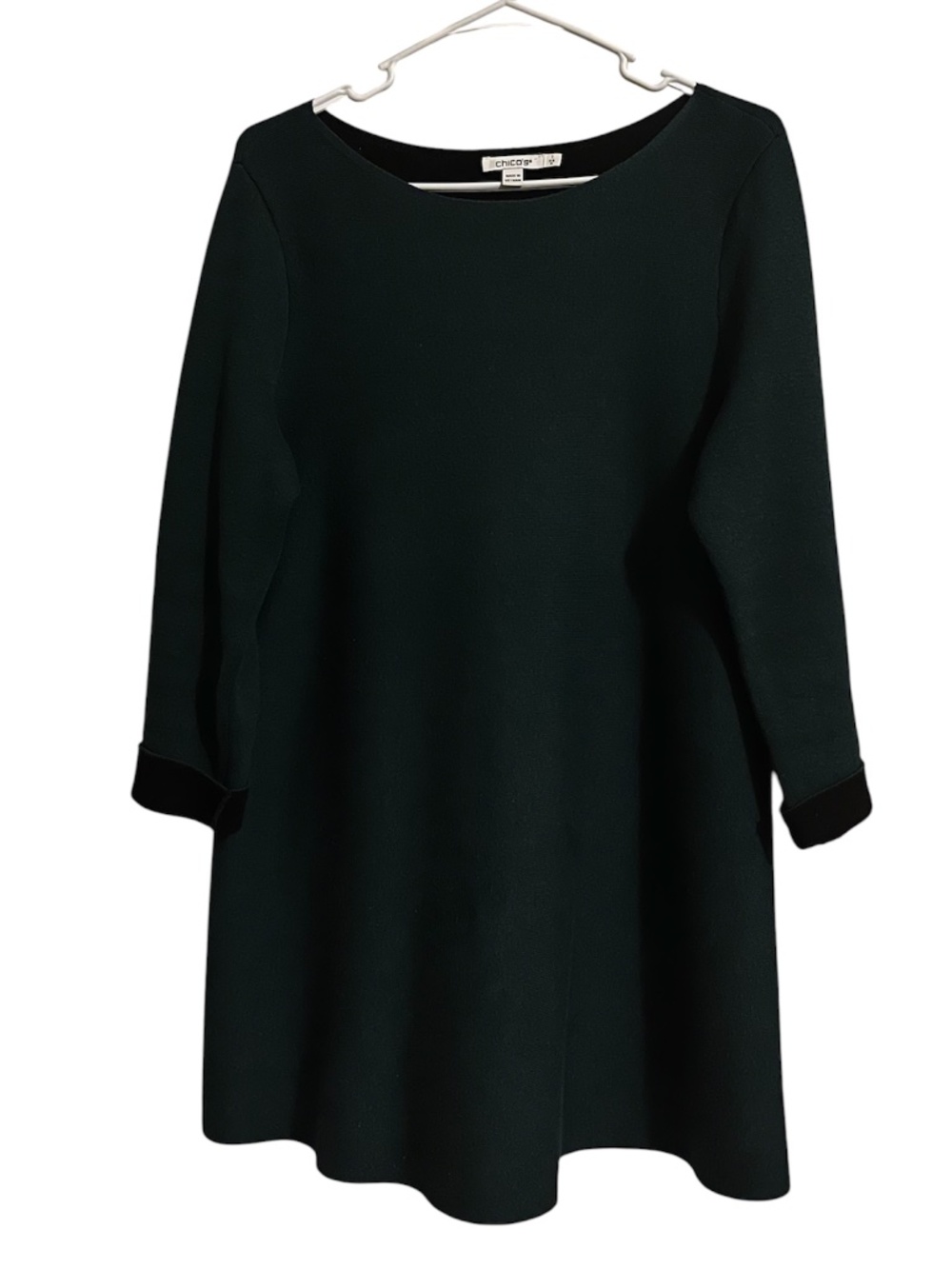Chico’s Women’s Green Cotton Blend 3/4 Sleeve Shirt Sz-M